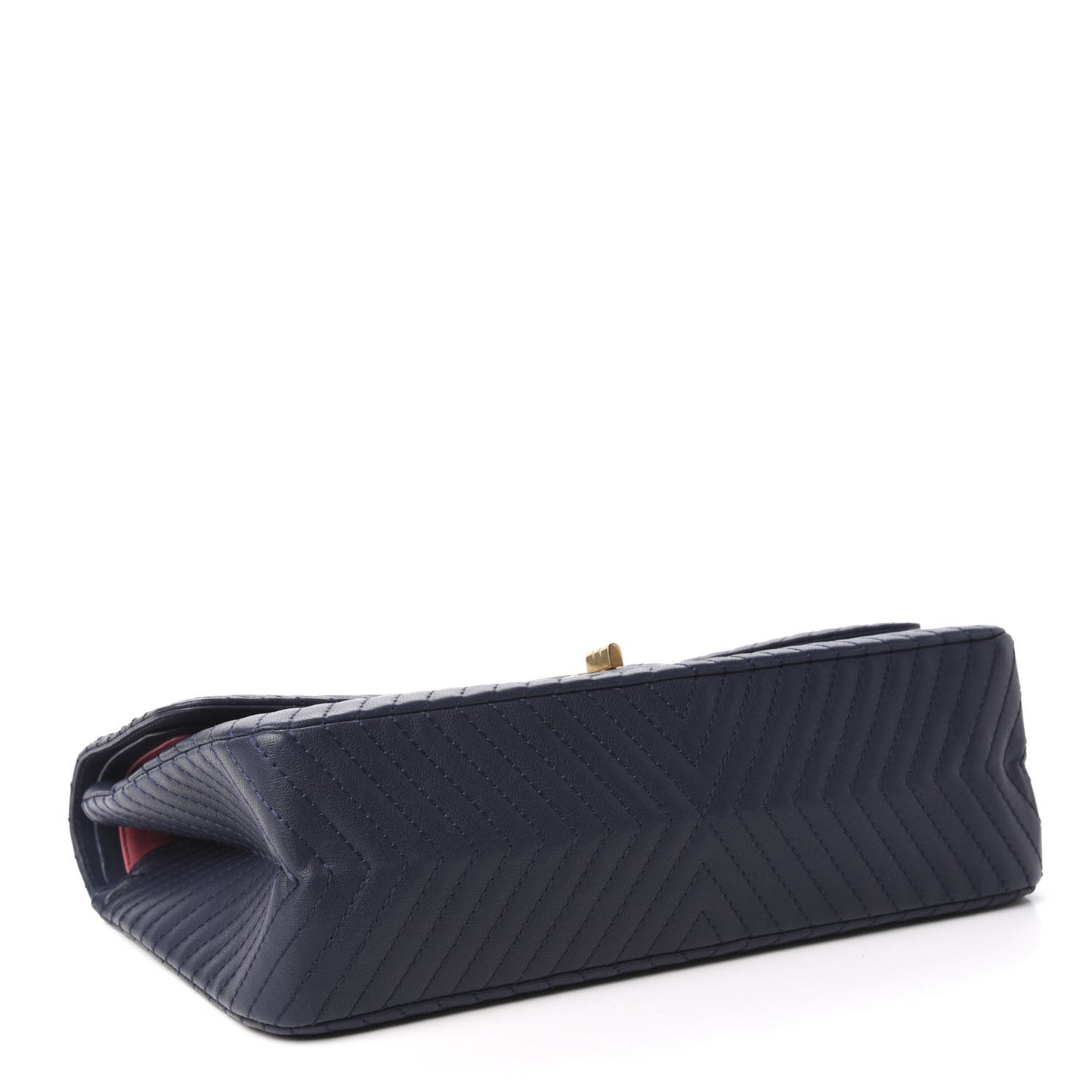 Sheepskin Chevron Quilted 2.55 Reissue 227 Flap Navy Blue