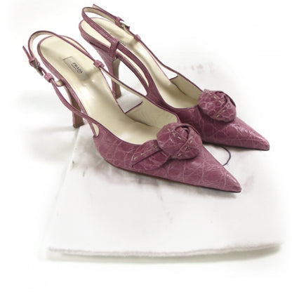 Prada Crocodile Rosette Pumps 37.5 4 of 8