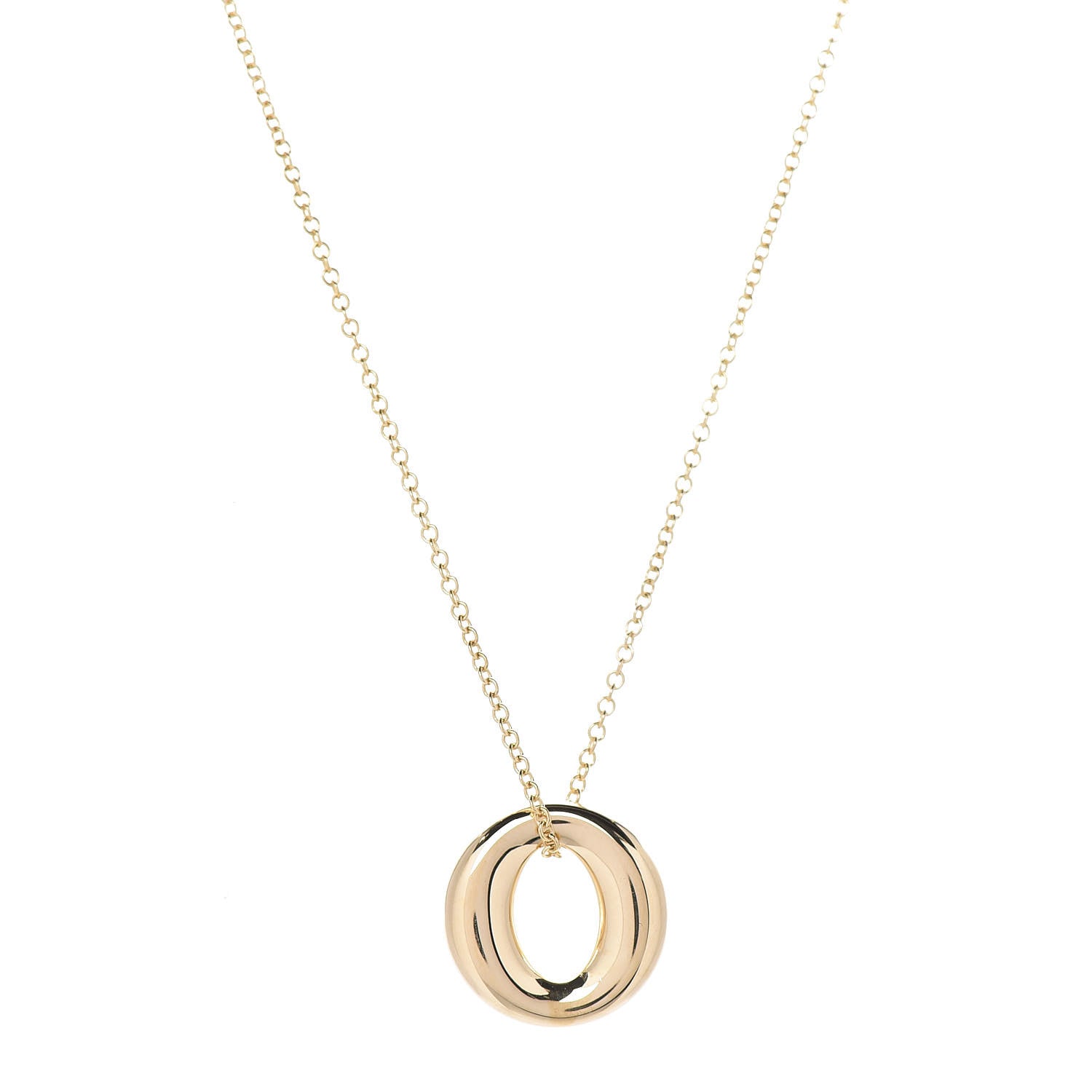Tiffany 18K Yellow Gold Elsa Peretti Small Sevillana Pendant Necklace 4 of 9