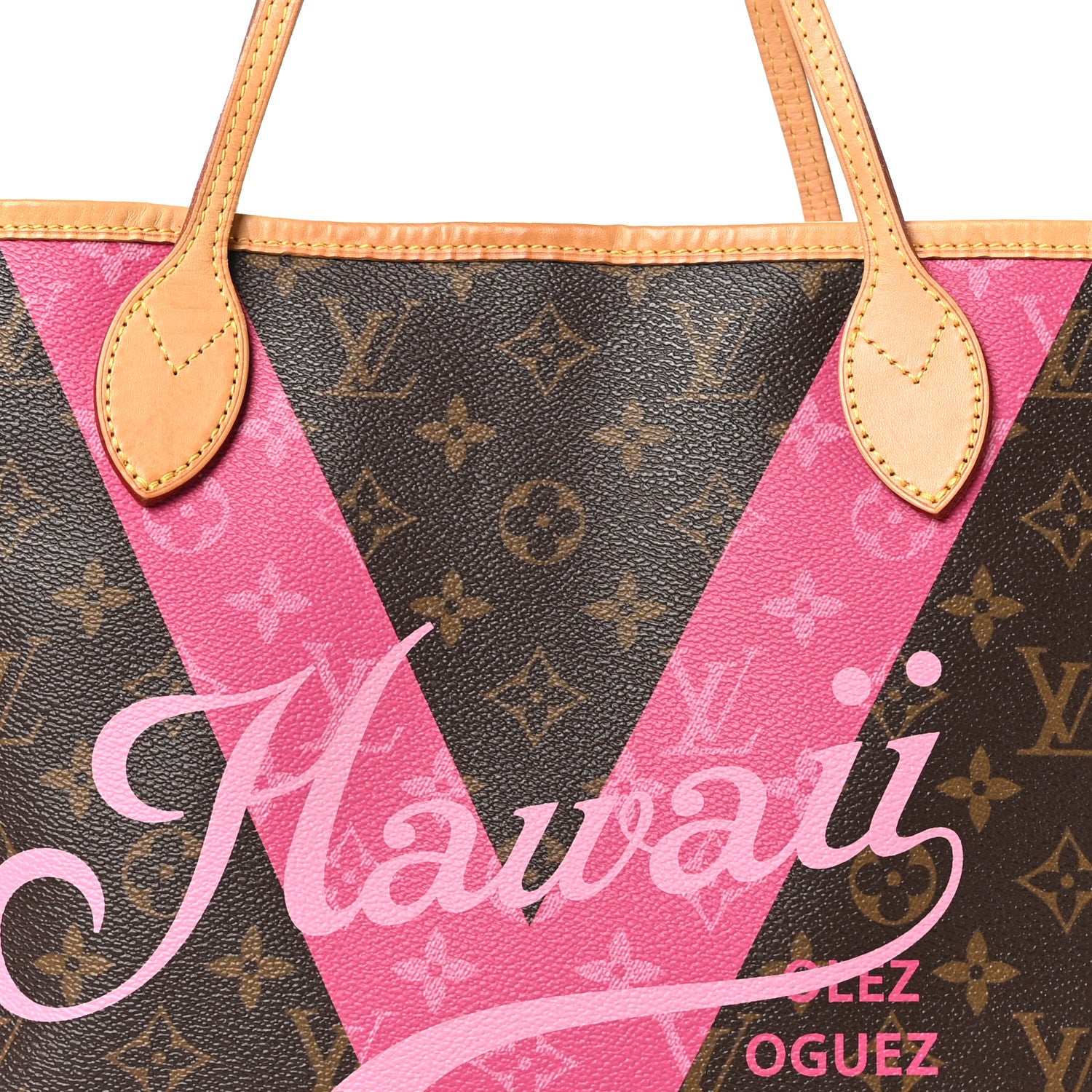 Louis Vuitton Monogram Hawaii V Neverfull MM Hot Pink 8 of 10