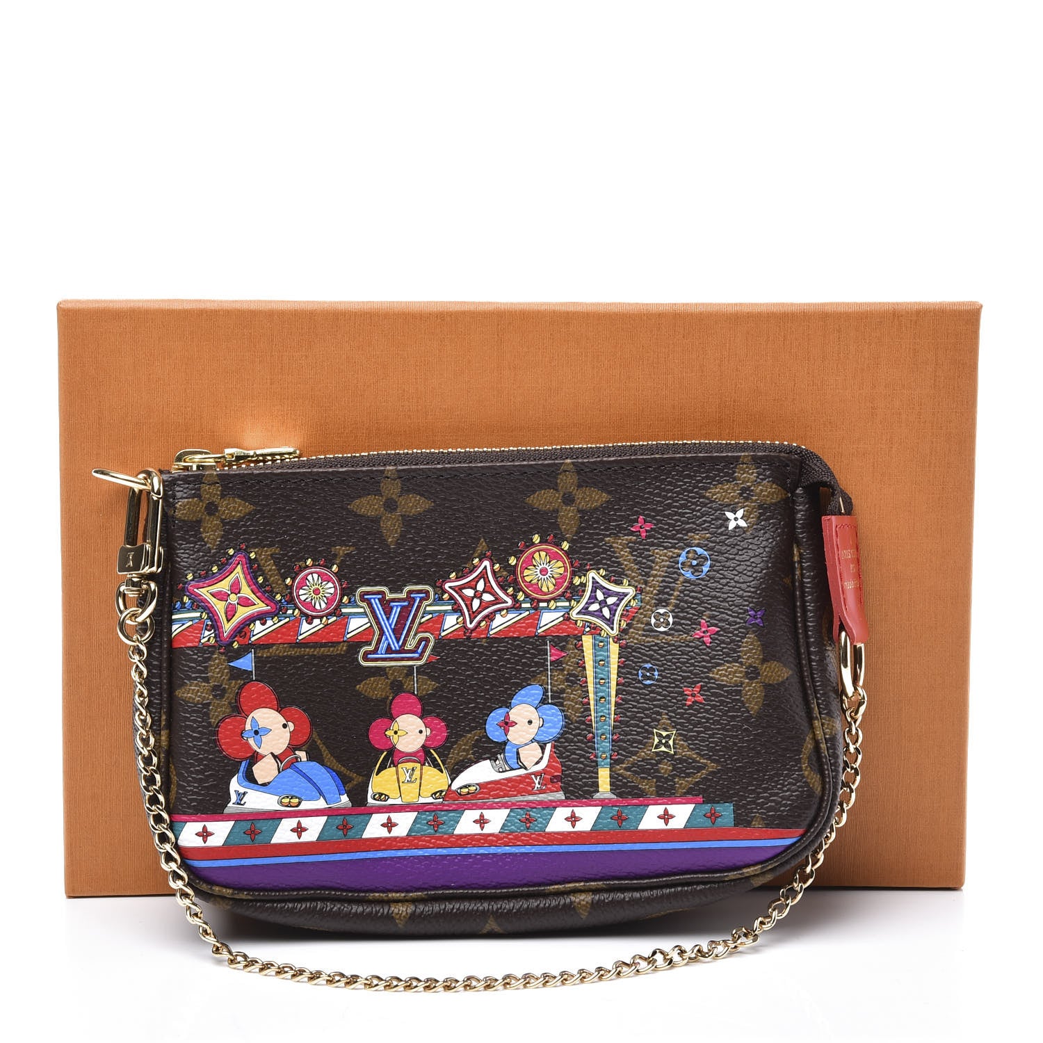 Louis Vuitton Monogram 2020 Christmas Animation Bumper Cars Mini Pochette Accessories Coquelicot 9 of 9