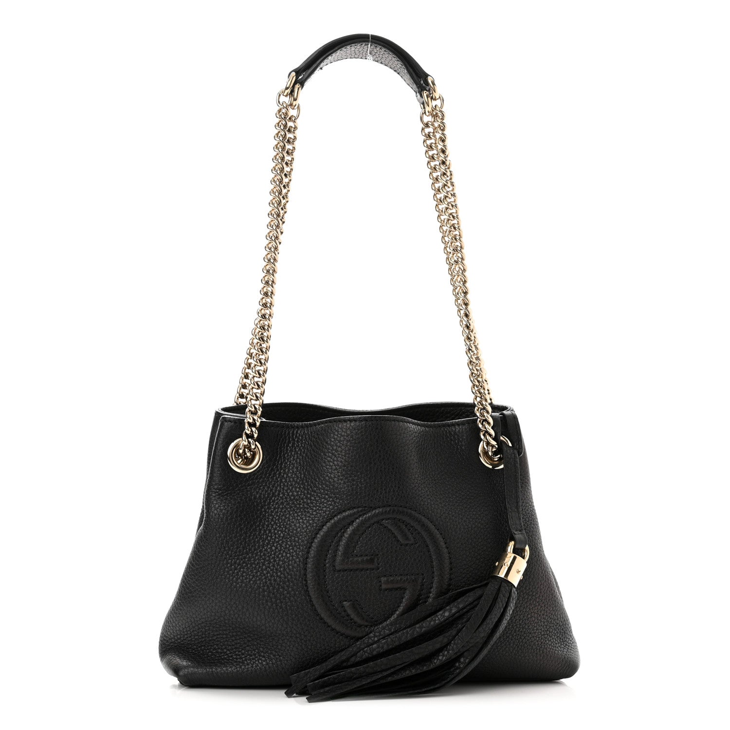 Gucci Pebbled Calfskin Small Soho Chain Shoulder Bag Black 1 of 10