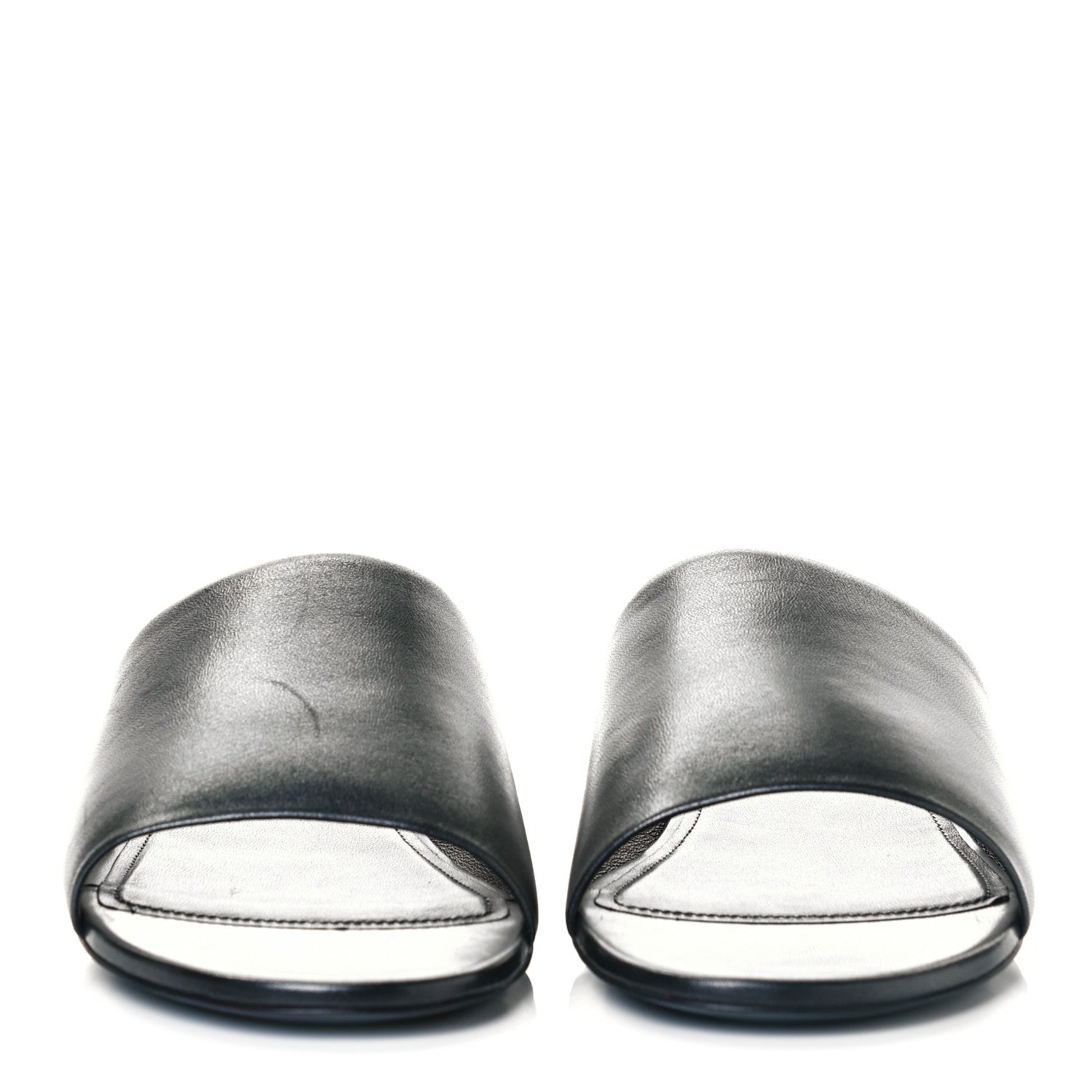 Balenciaga Shiny Smooth Sheepskin Box Flat Sandals 40.5 Black 2 of 9