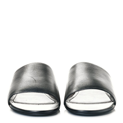 Balenciaga Shiny Smooth Sheepskin Box Flat Sandals 40.5 Black 2 of 9