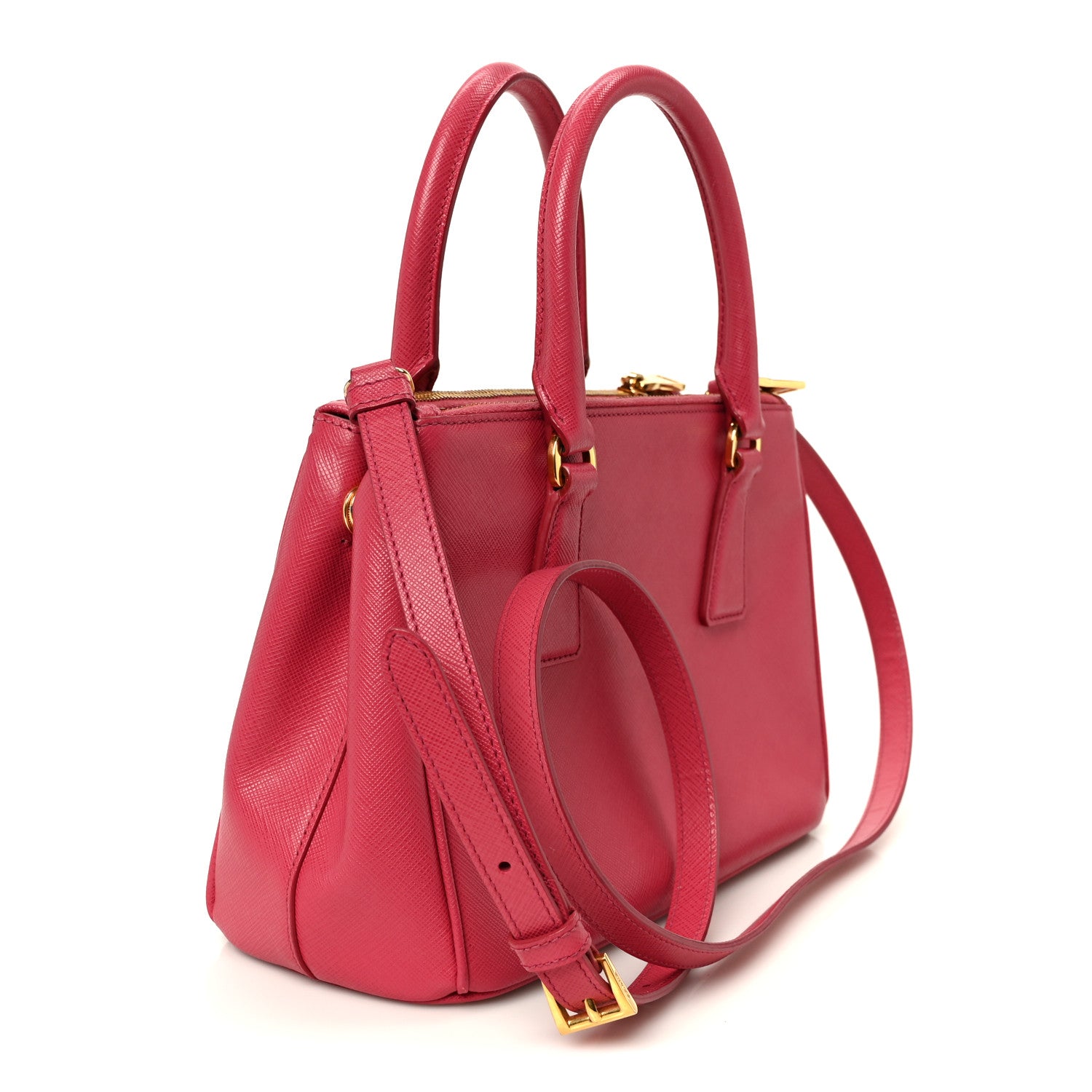 Prada Saffiano Small Galleria Double Zip Tote Peonia 3 of 10