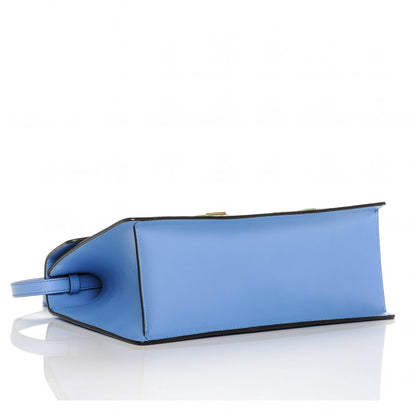 Gucci Calfskin Embroidered Medium Sylvie Top Handle Bag Clear Sky Blue 4 of 7