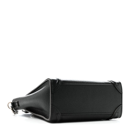 Celine Drummed Calfskin Nano Luggage Black 4 of 10