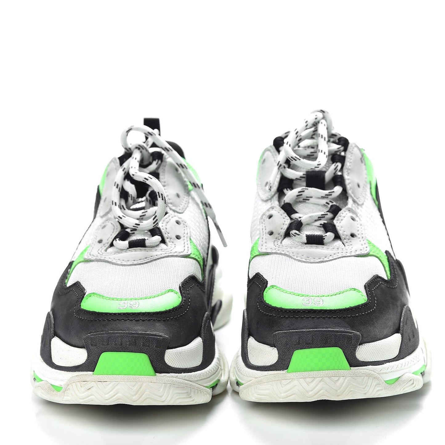 Fabric Mesh Womens Triple S Sneakers 39 White Green Fluo Black