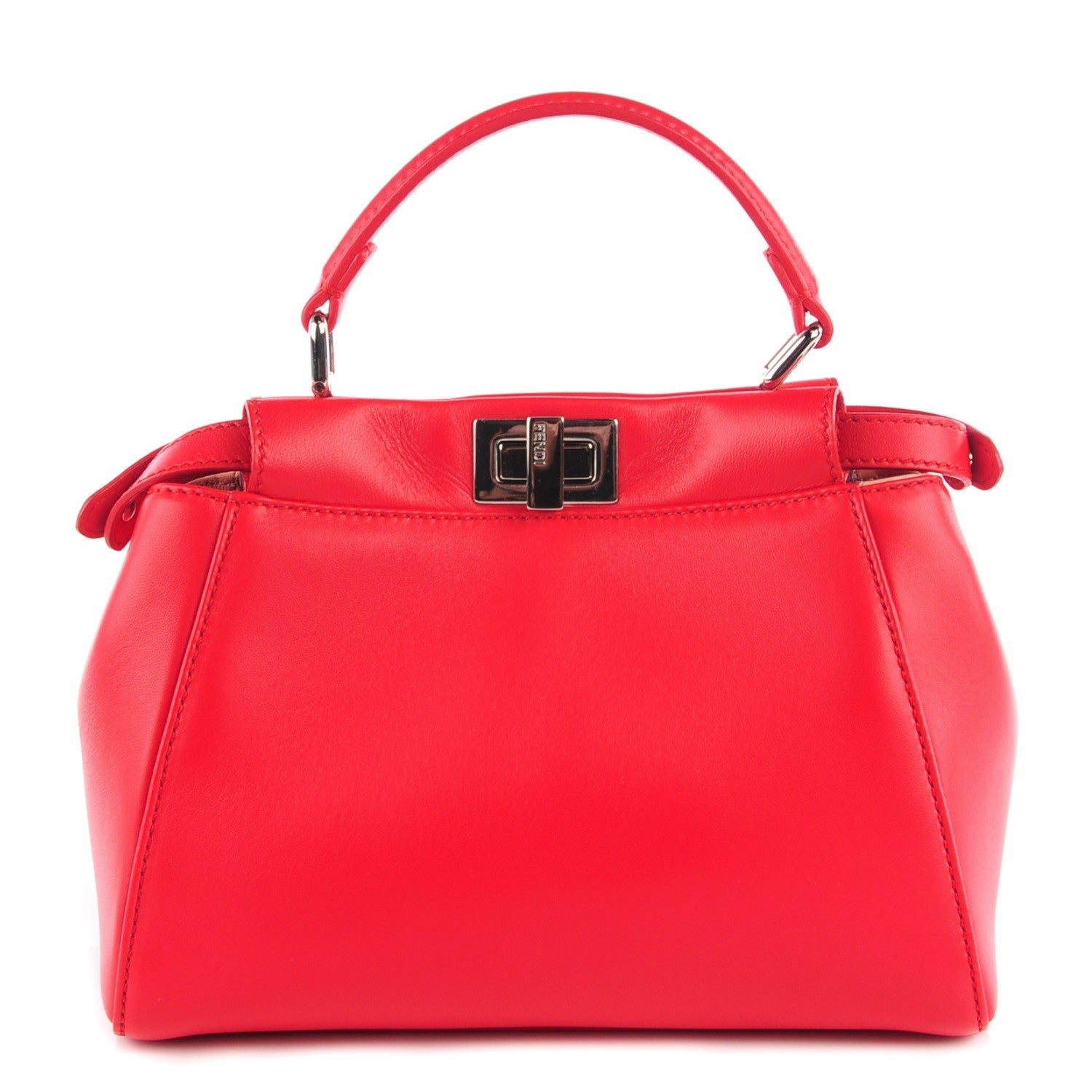 Fendi Nappa Karung Monster Eyes Mini Peekaboo Iconic Satchel Fiamma 2 of 10