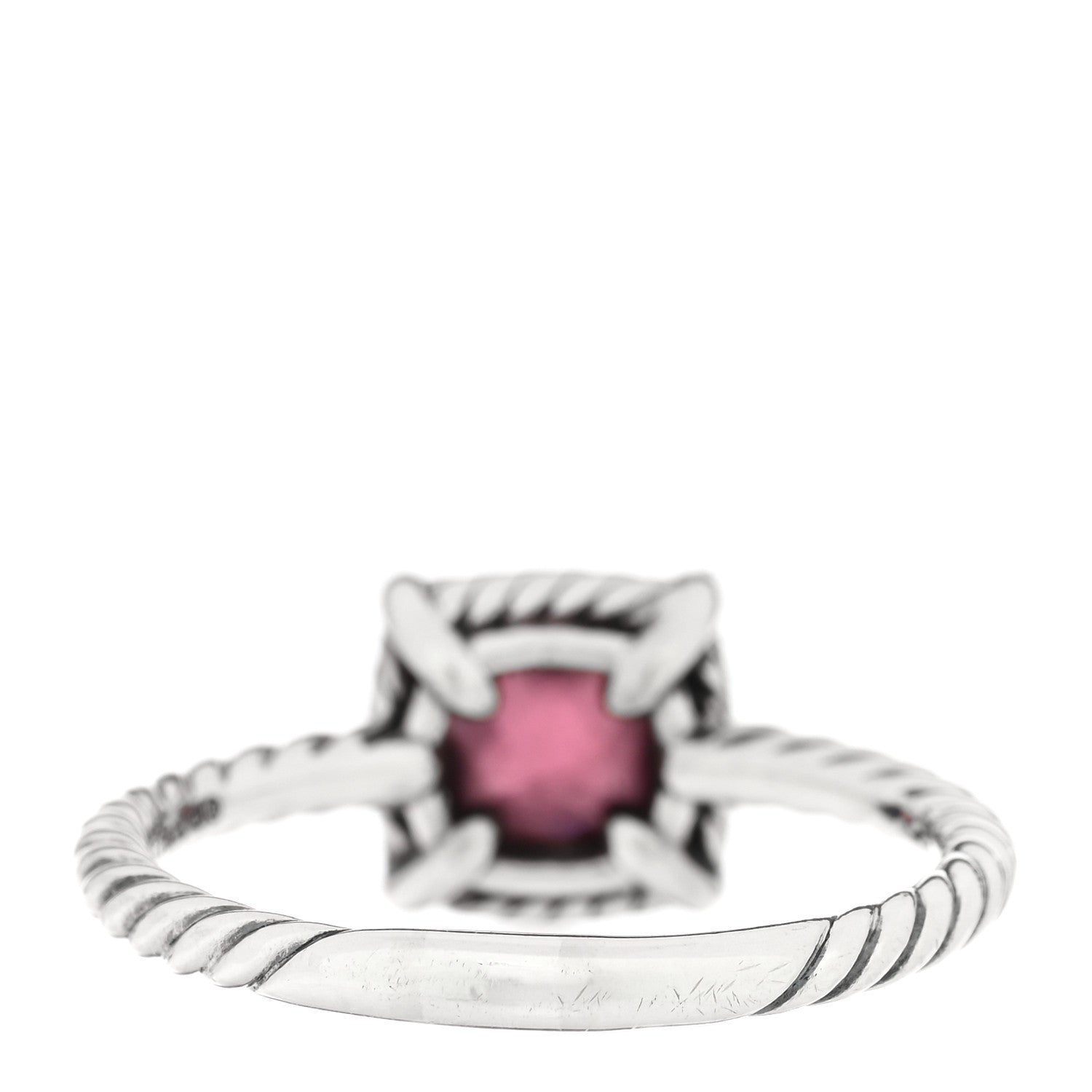 David Yurman Sterling Silver Diamond Garnet 7mm Petite Chatelaine Pave Bezel Ring 62 10 6 of 8