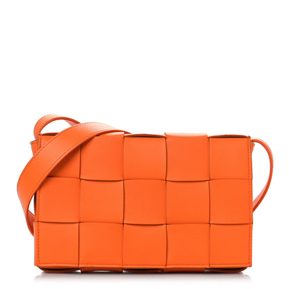 Bottega Veneta Lambskin Maxi Intrecciato Cassette Crossbody Bag Tangerine 1 of 9