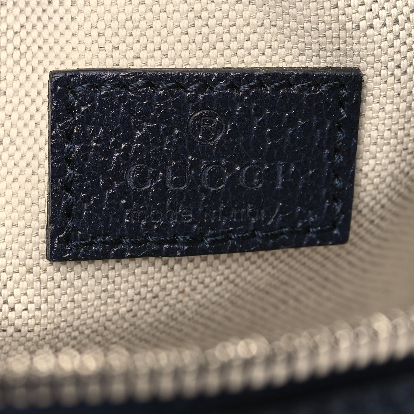 GG Supreme Monogram Textured Calfskin Web Mini Ophidia Messenger Beige Blue