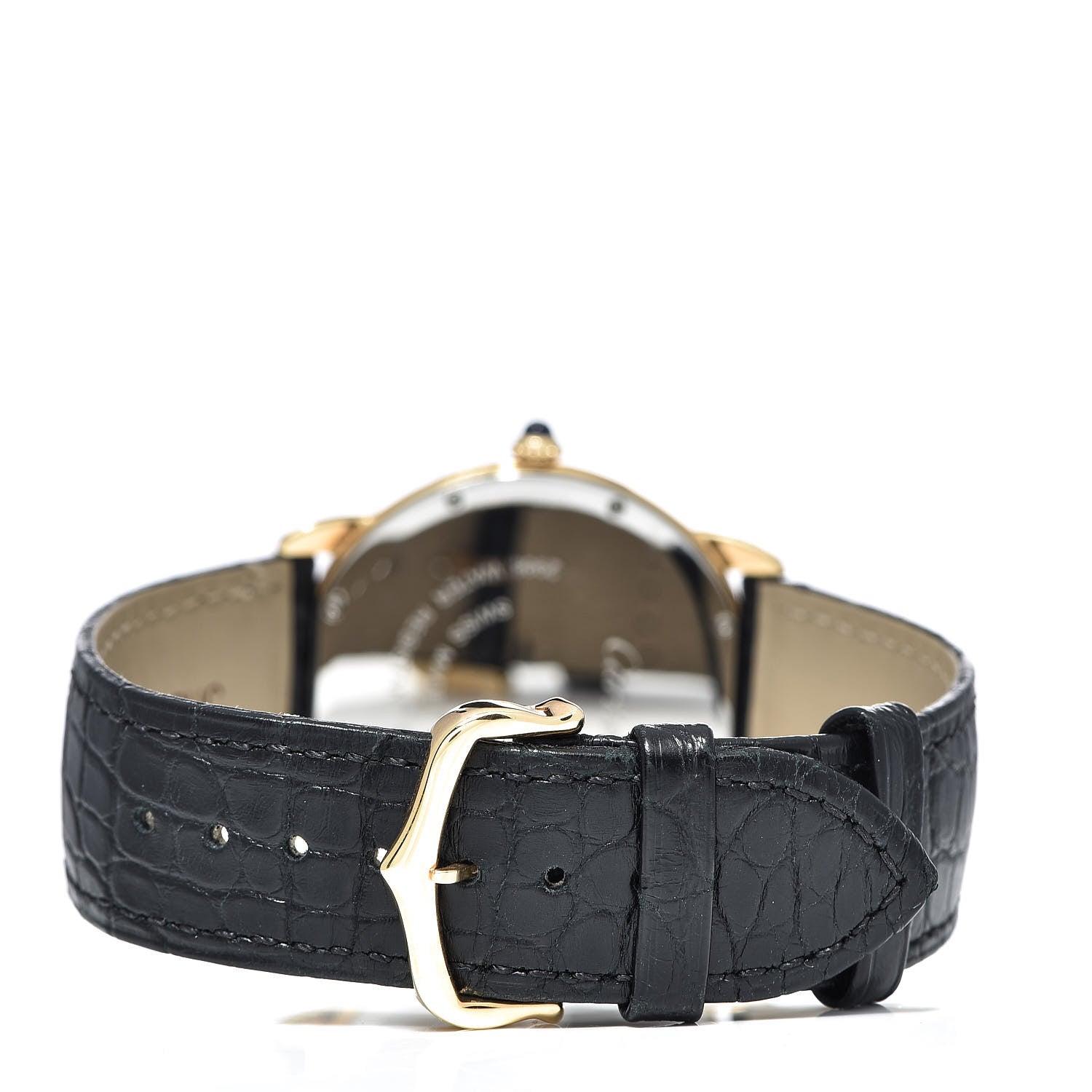 Cartier Stainless Steel 18K Yellow Gold Alligator 36mm Ronde Solo Quartz Watch 4 of 8