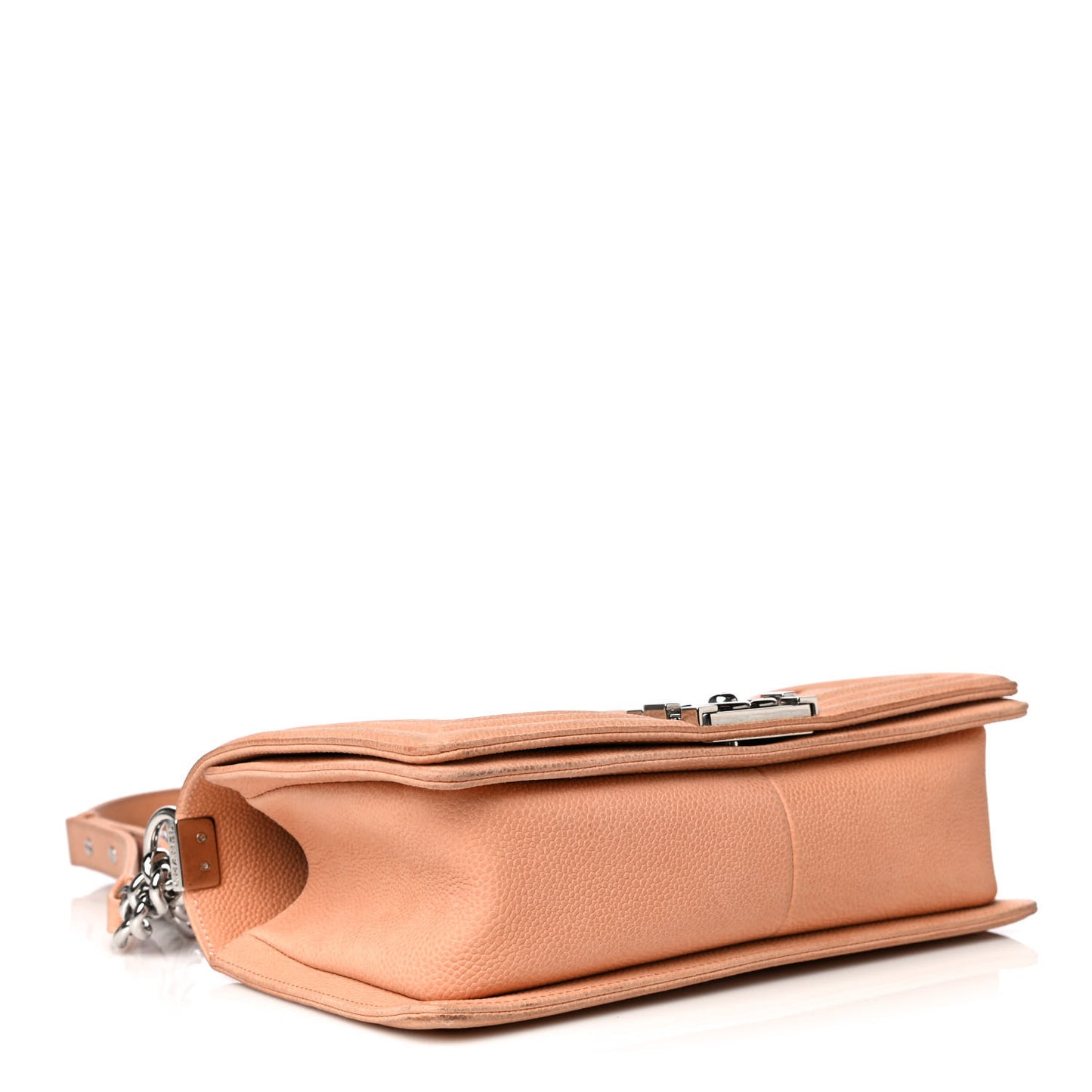 Iridescent Caviar Quilted Medium Boy Flap Beige