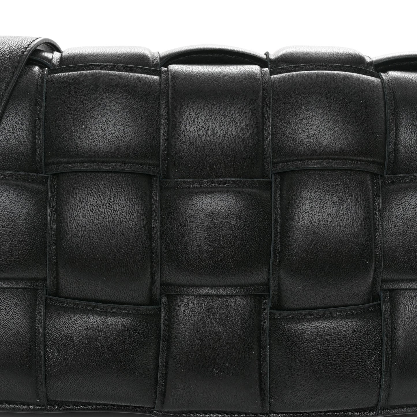 Nappa Maxi Intreccio Padded Cassette Crossbody Bag Black