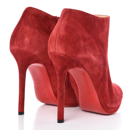 Christian Louboutin Veau Velours Bella Top 120 Ankle Boots 36.5 Carmin 4 of 10