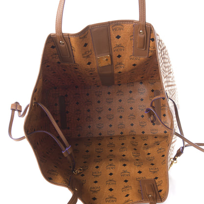 MCM Visetos Large Liz Reversible Shopper Tote Cognac 12 of 15