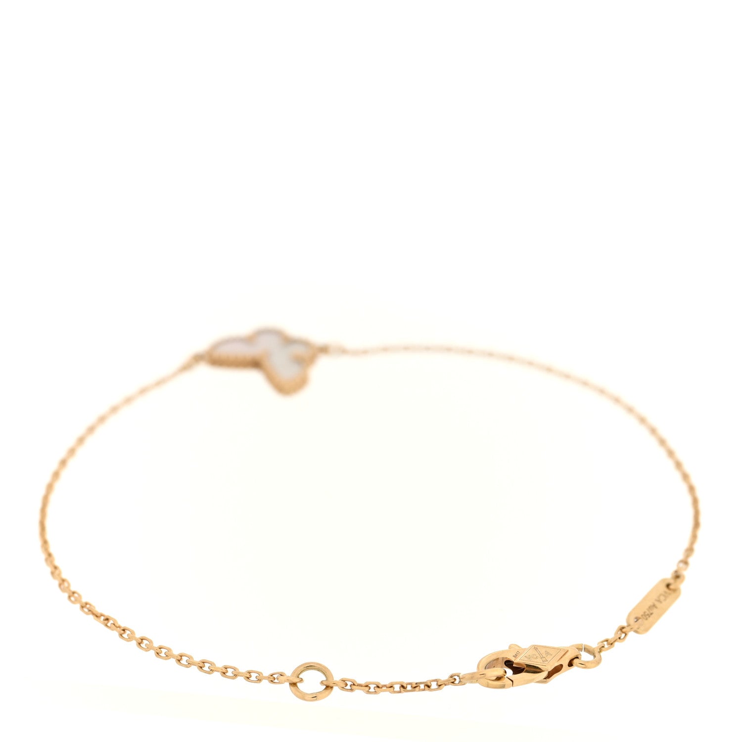 Van Cleef & Arpels 18K Yellow Gold Mother of Pearl Sweet Alhambra Butterfly Bracelet 2 of 4