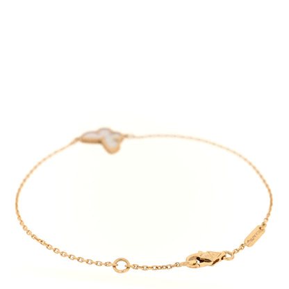 Van Cleef & Arpels 18K Yellow Gold Mother of Pearl Sweet Alhambra Butterfly Bracelet 2 of 4