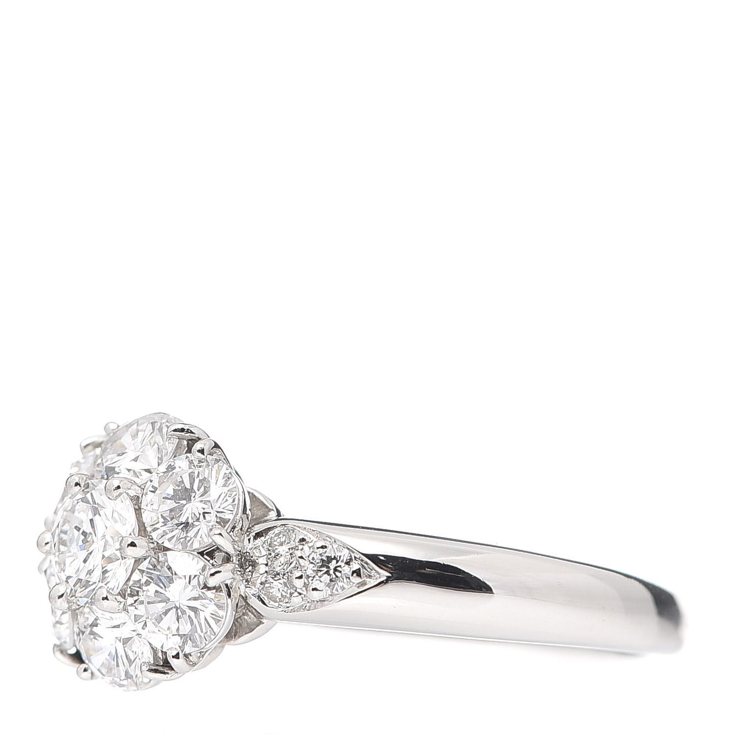 Platinum Diamond 1.16ctw Large Fleurette Ring 53 6.25