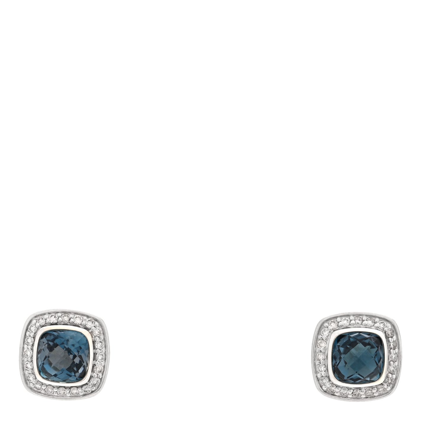 Sterling Silver Diamond Blue Topaz 5mm Petite Albion Earrings