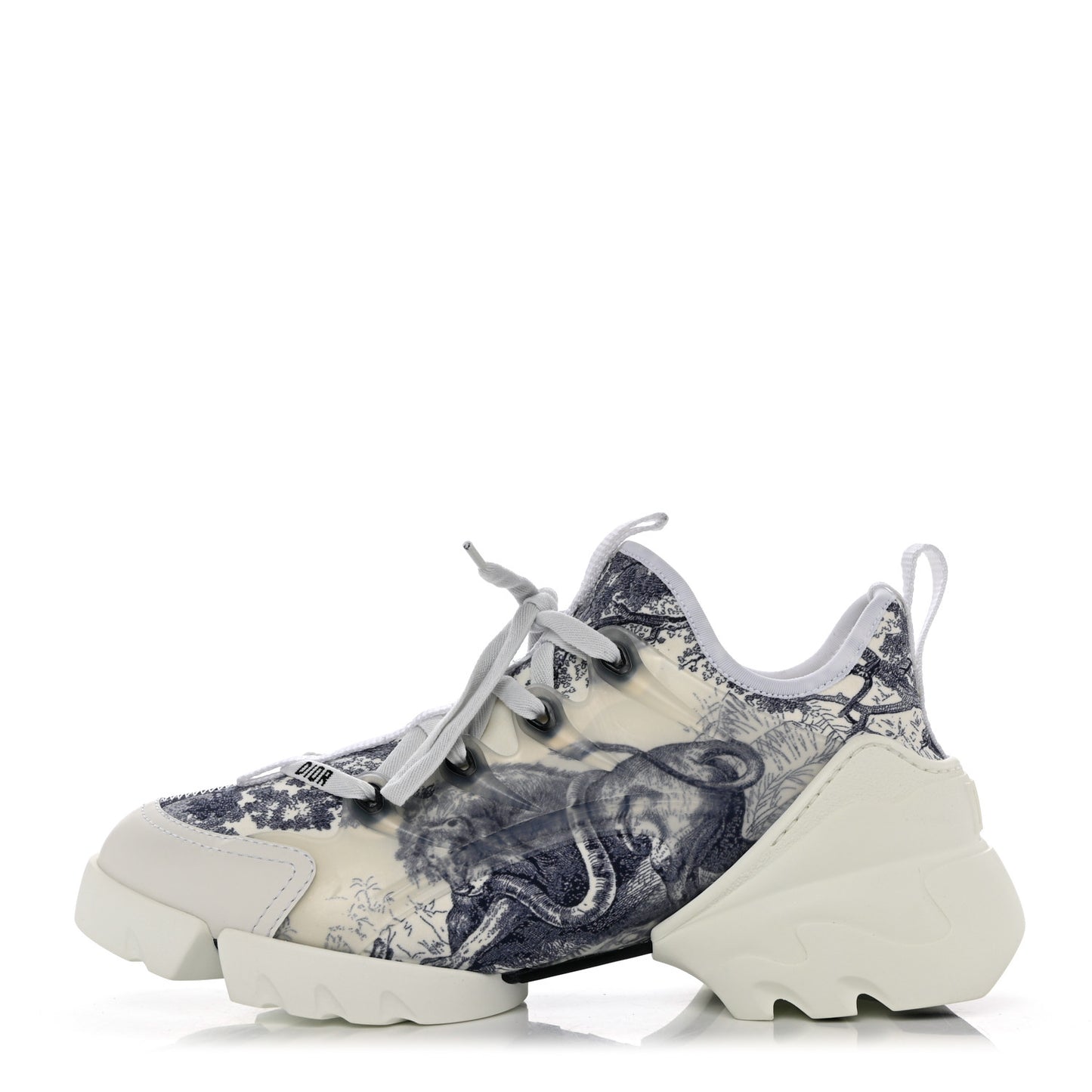 Neoprene Rubber Toile De Jouy Print Womens D-Connect Sneakers 38.5 Deep Blue