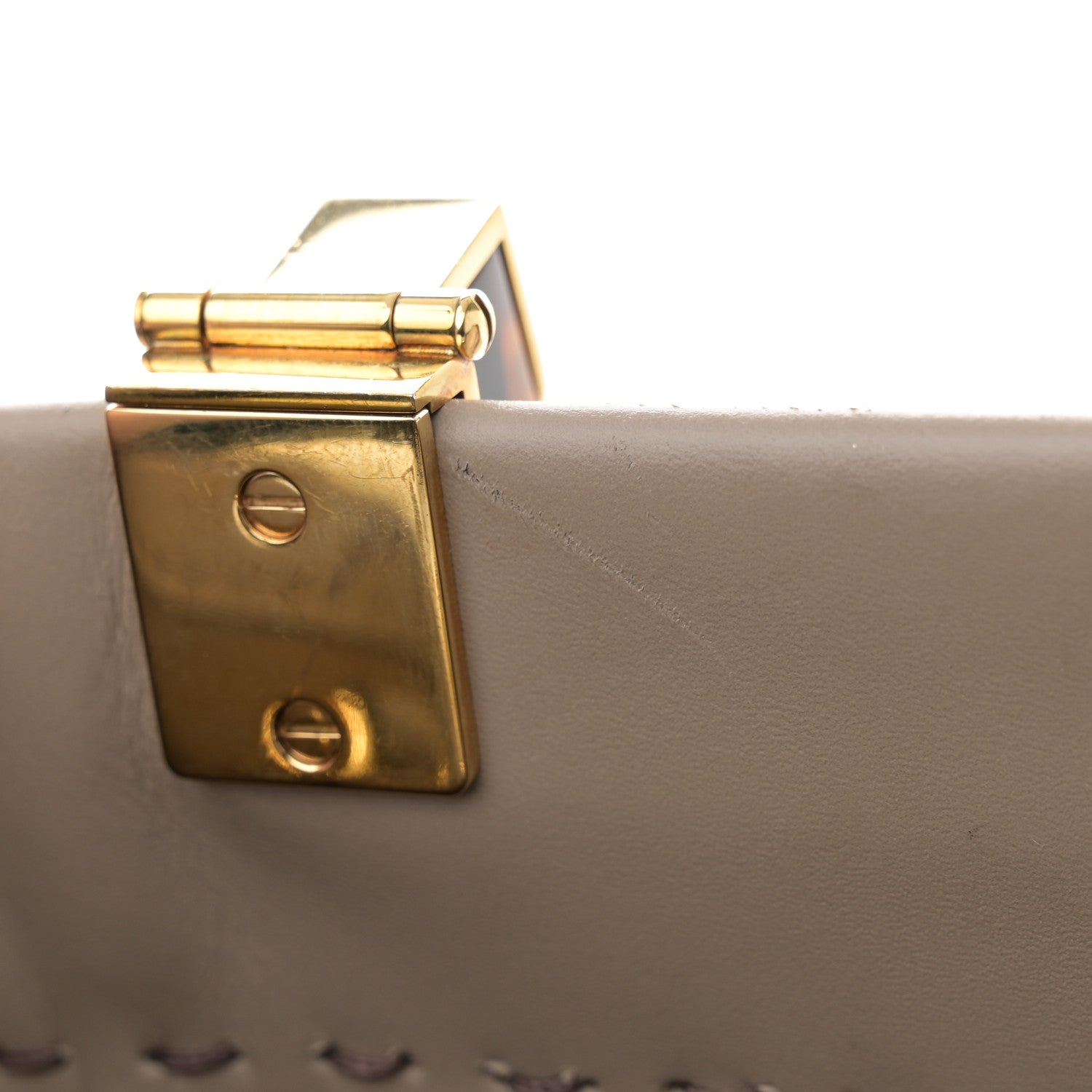 Fendi Vitello King Plexiglass Logo Embossed Medium Fendi Sunshine Shopper Tote Tortora 12 of 13