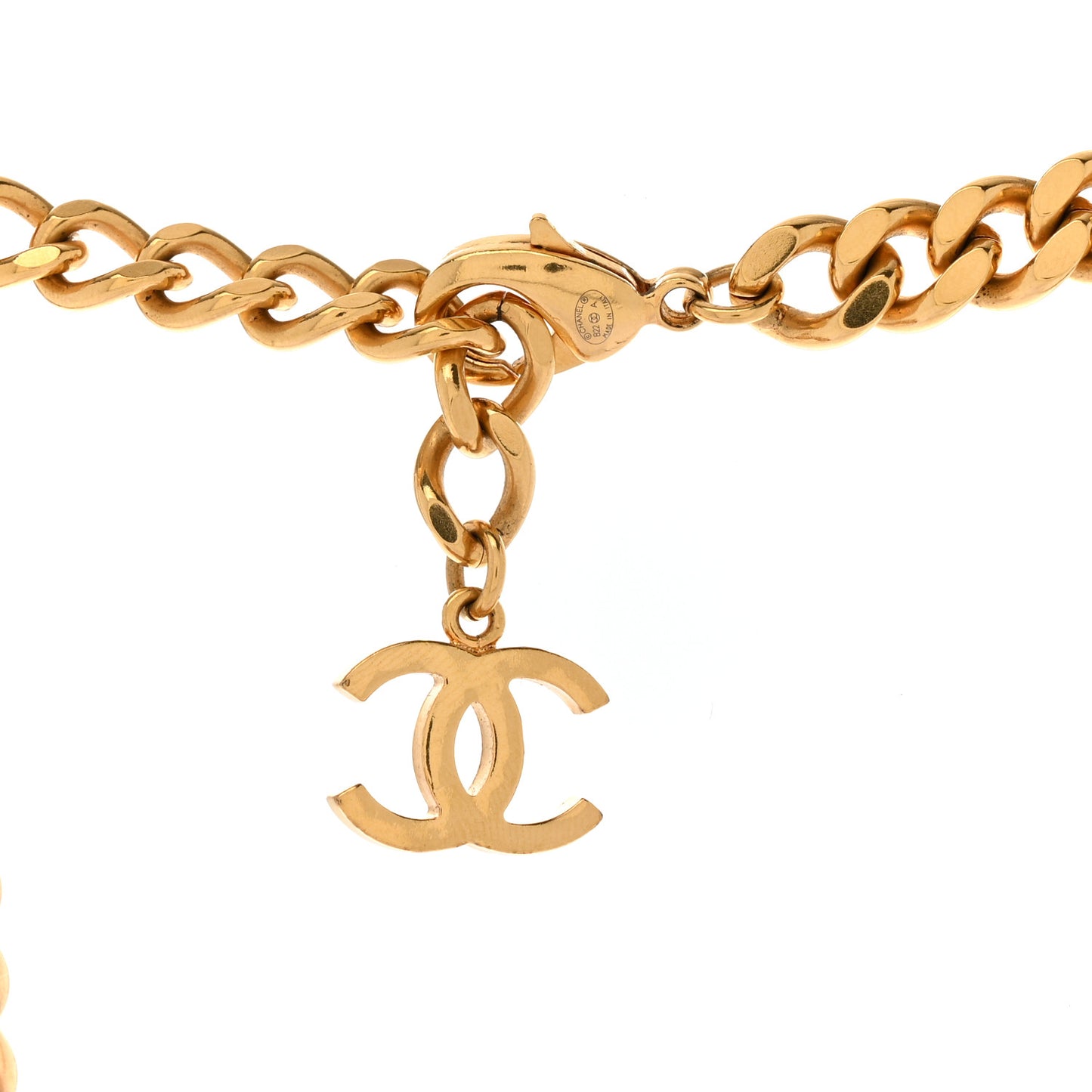 Metal Chain Link CC Rue Cambon Choker Necklace Gold