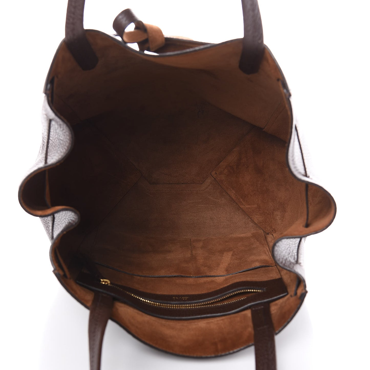 Shiny Grained Calfskin Medium Belt Cabas Phantom Brown