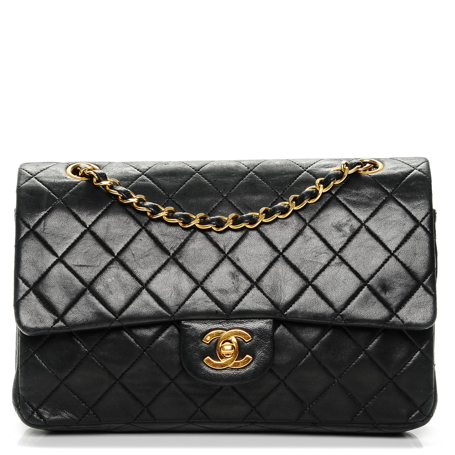 Chanel Lambskin Quilted Medium Double Flap Black 1 of 8