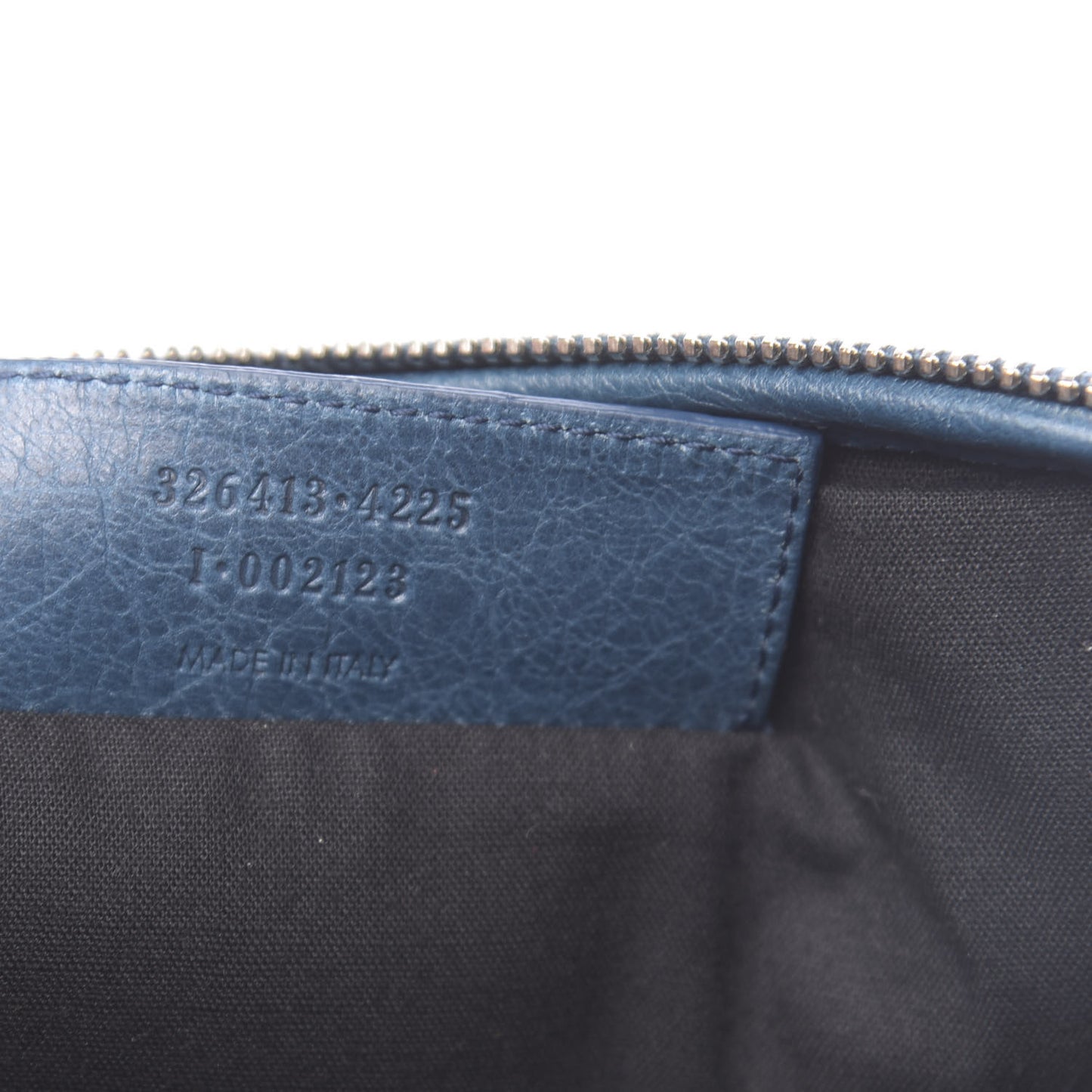 Agneau Arena Classic Silver Hardware Porte iPad Case Bleu Mineral