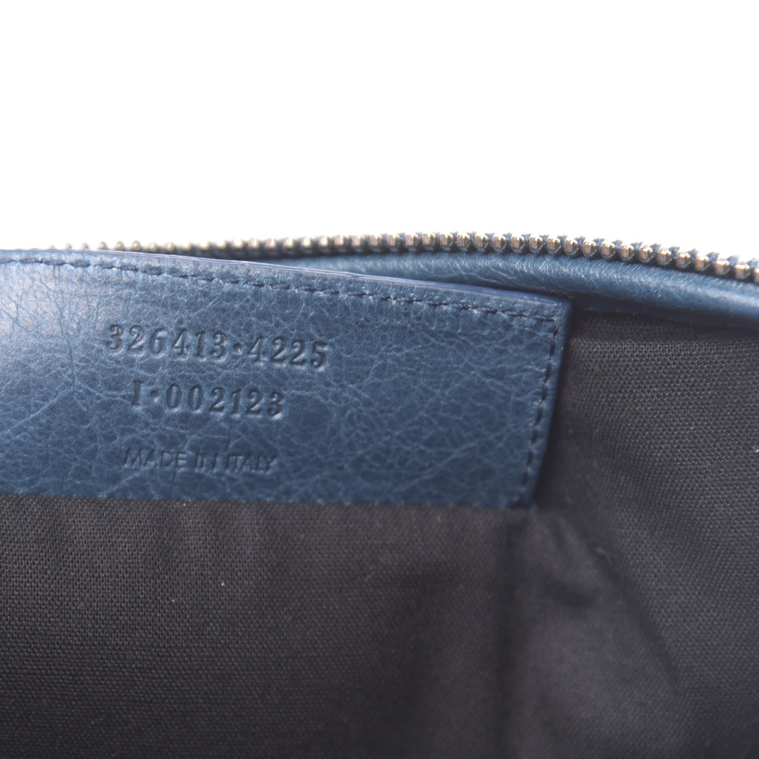 Balenciaga Agneau Arena Classic Silver Hardware Porte iPad Case Bleu Mineral 7 of 11