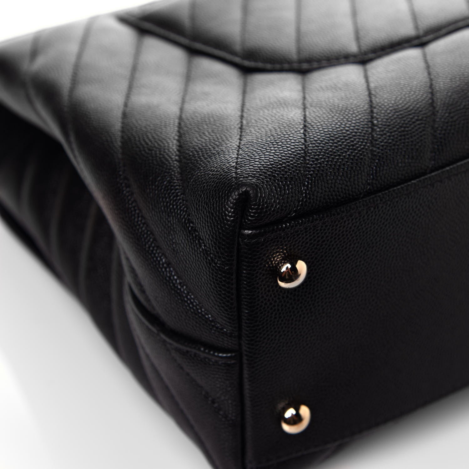 Chanel Caviar Chevron Quilted Medium Coco Handle Flap Black 10 of 13
