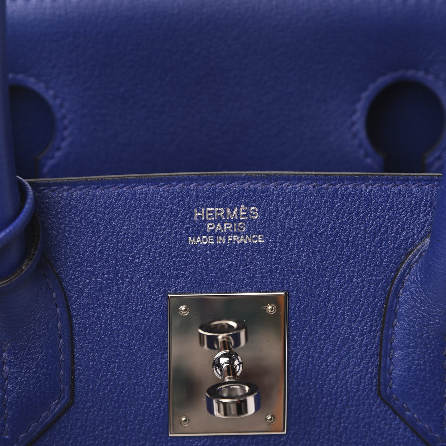 Taurillon Novillo Birkin 30 Bleu Electrique