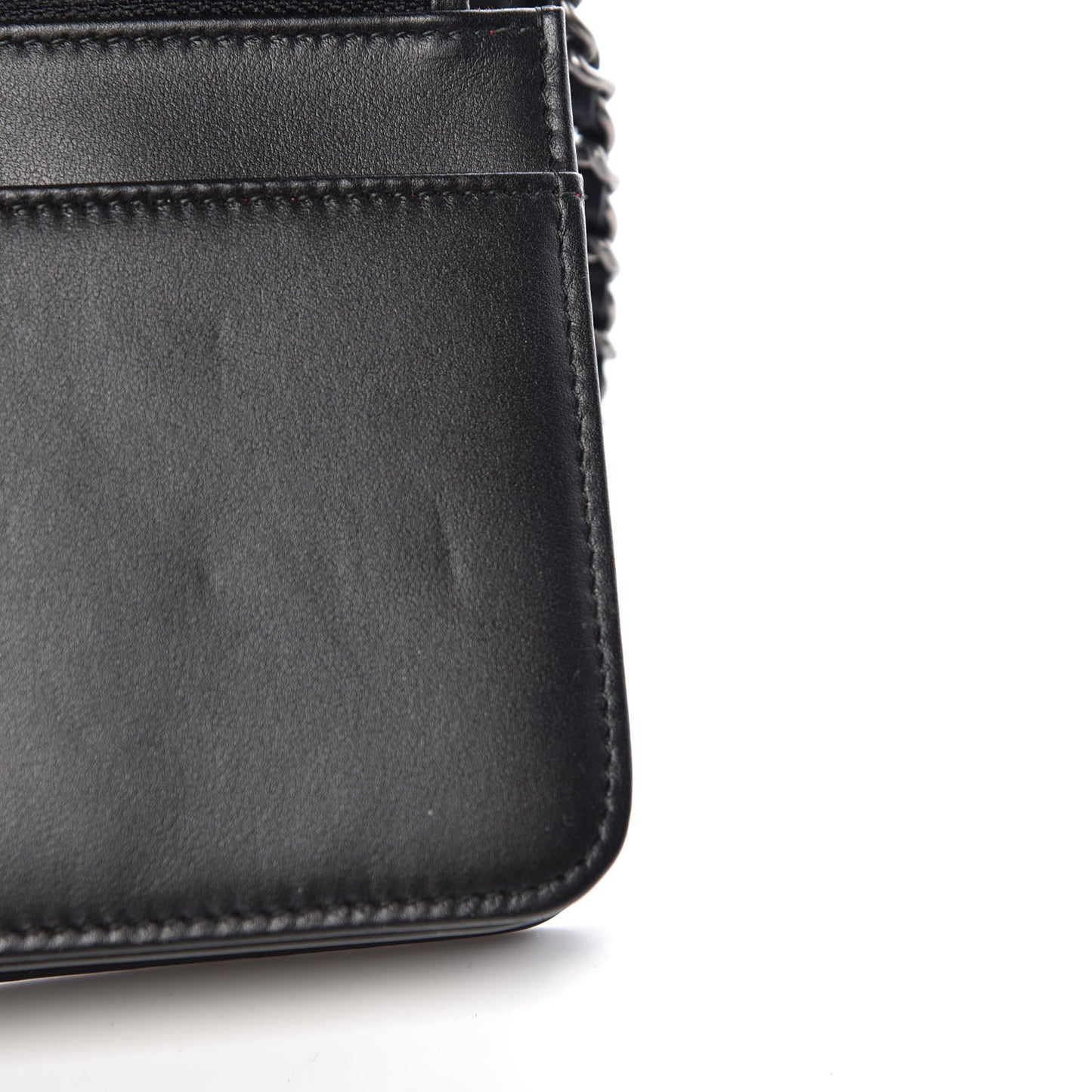 Aged Calfskin Quilted Gabrielle Wallet On Chain WOC Navy Black