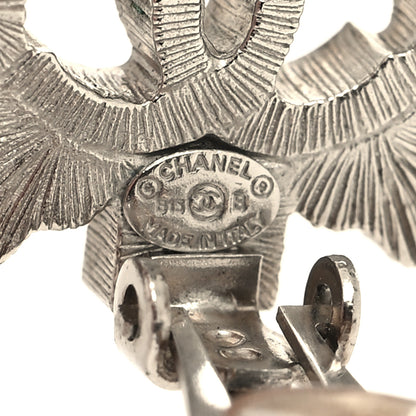 Chanel Swarovski Crystal CC Clip On Earrings Silver 4 of 4