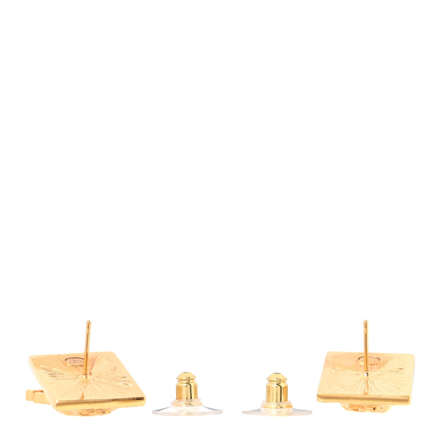 Metal CC Lion Earrings Gold