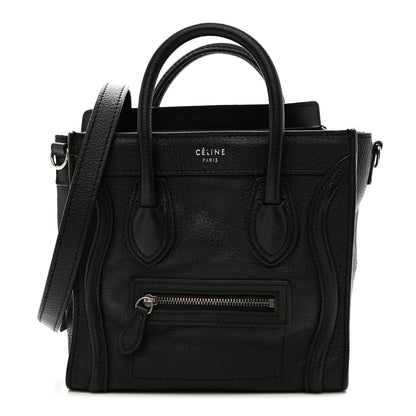Celine Drummed Calfskin Nano Luggage Black 1 of 15