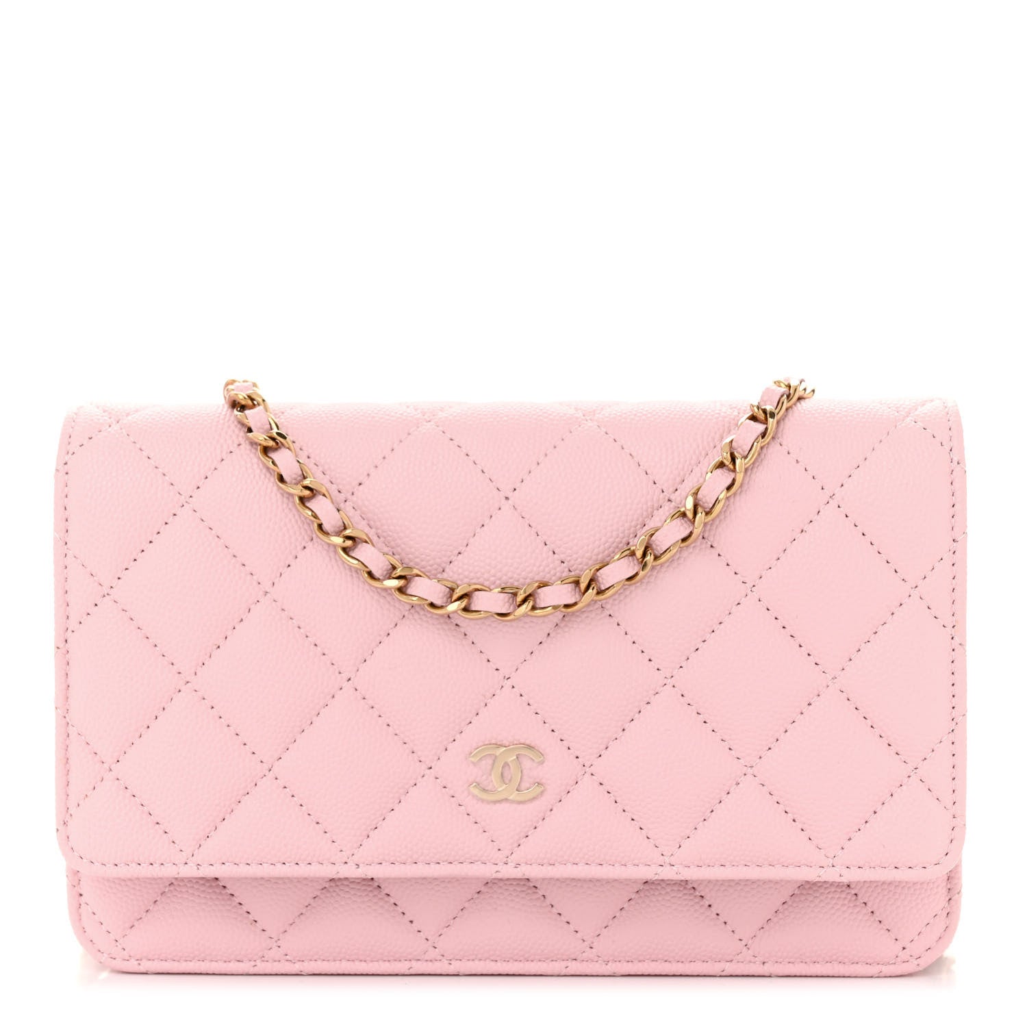 Chanel Caviar Quilted Wallet on Chain WOC Light Pink 1 of 11
