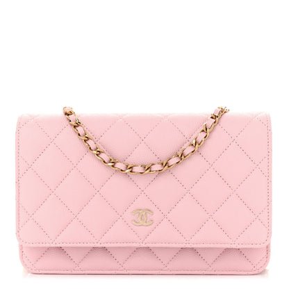 Chanel Caviar Quilted Wallet on Chain WOC Light Pink 1 of 11