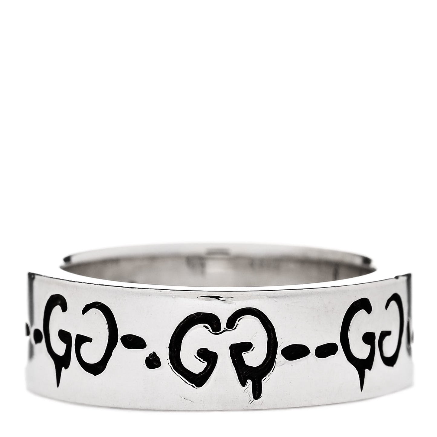 Sterling Silver Narrow GucciGhost Hamlet Skull Ring 46 3.75