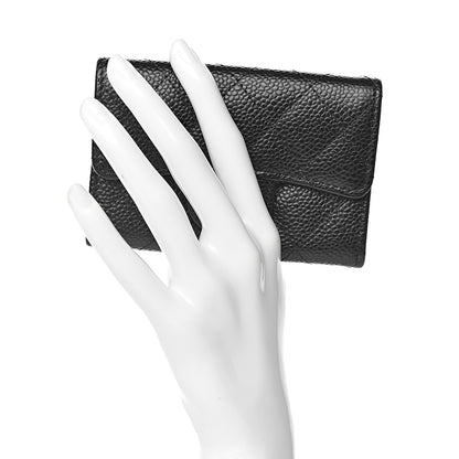 Chanel Caviar Quilted Flap Card Holder Wallet Black 2 of 8