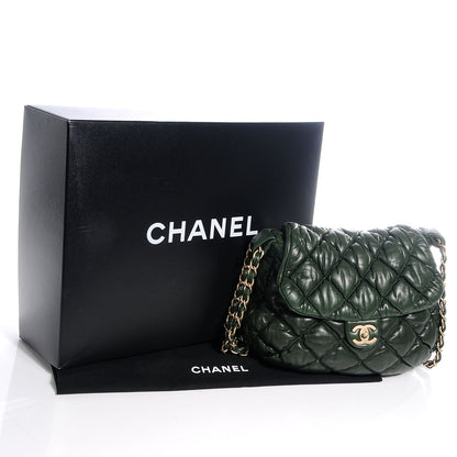 Chanel Lambskin Bubble Quilt Flap Bag Green 5 of 9