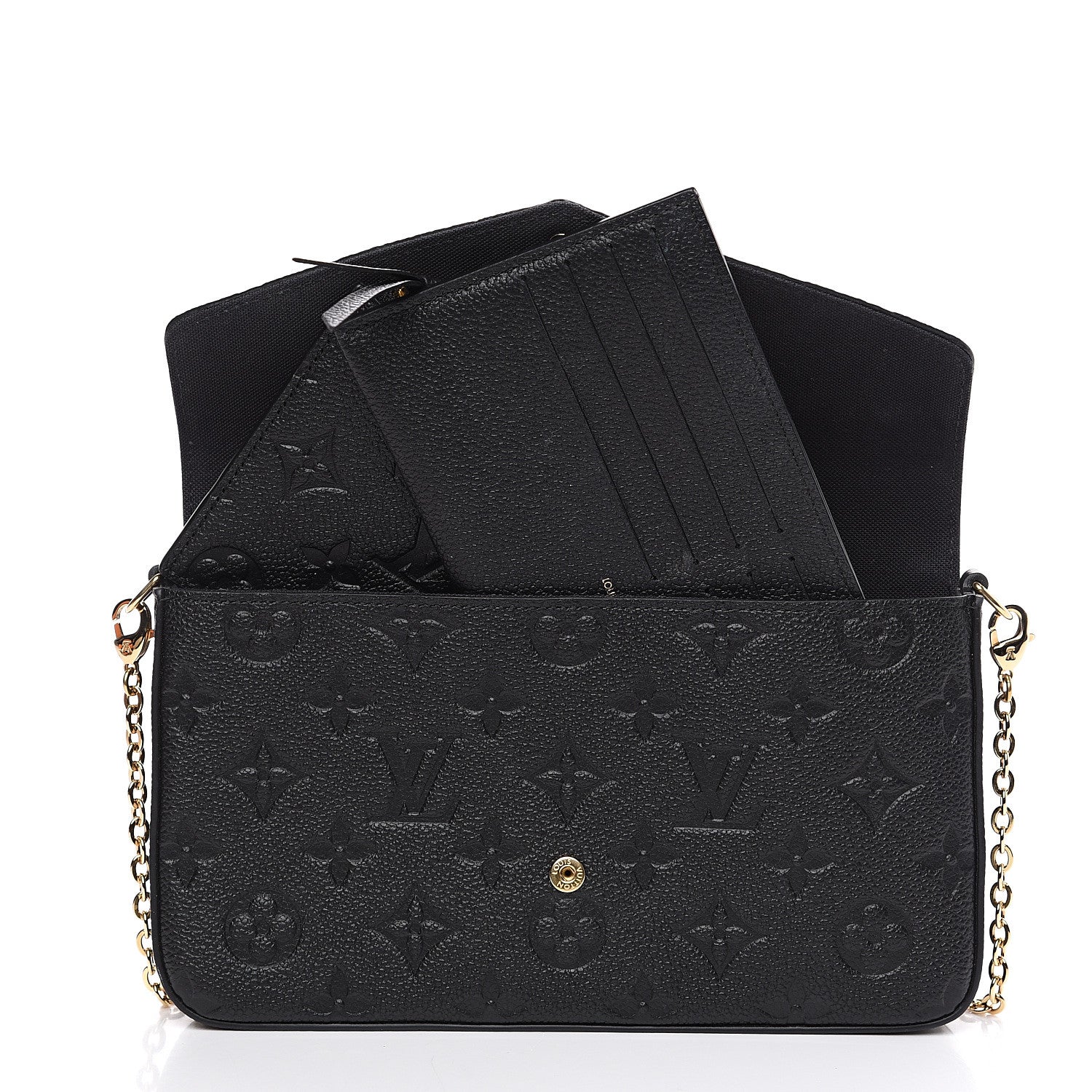 Louis Vuitton Empreinte Pochette Felicie Chain Wallet Black 6 of 10