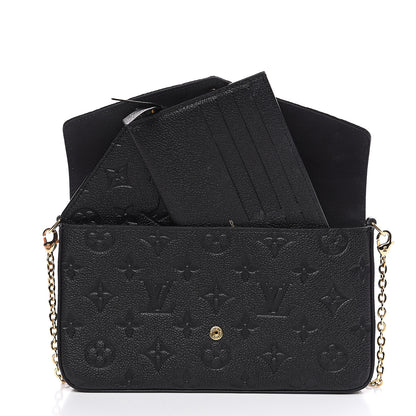 Louis Vuitton Empreinte Pochette Felicie Chain Wallet Black 6 of 10