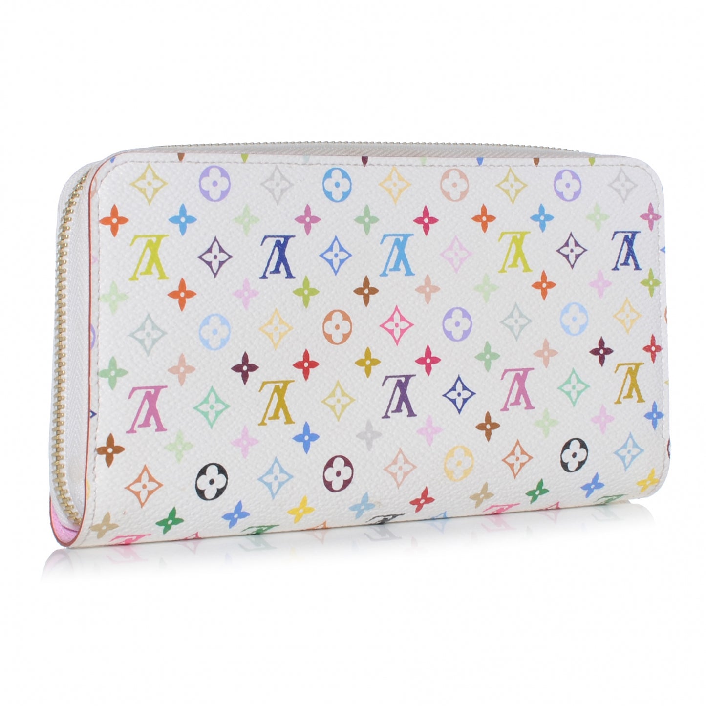Monogram Multicolor Zippy Wallet White