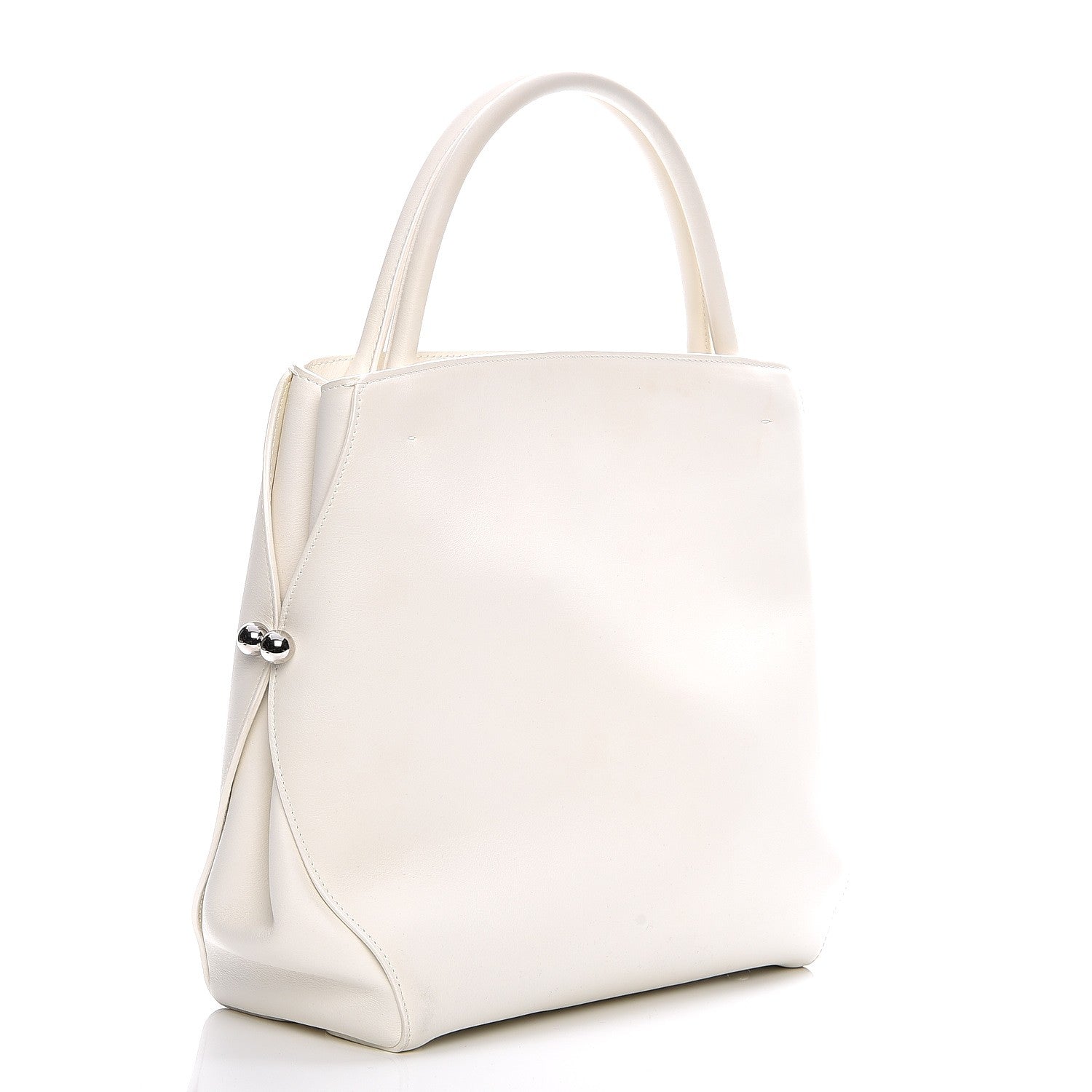 Christian Dior Calfskin Medium Bar Tote White 3 of 10