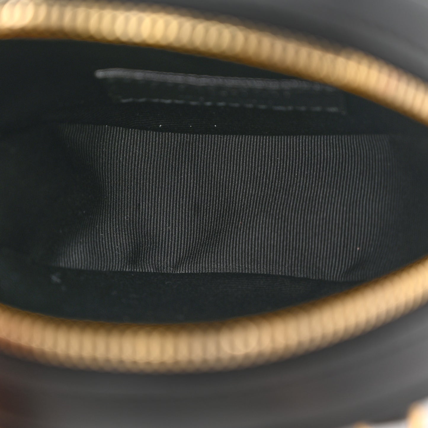 Calfskin Matelasse Chevron Quilted Baby Round Vinyle Belt Bag Black