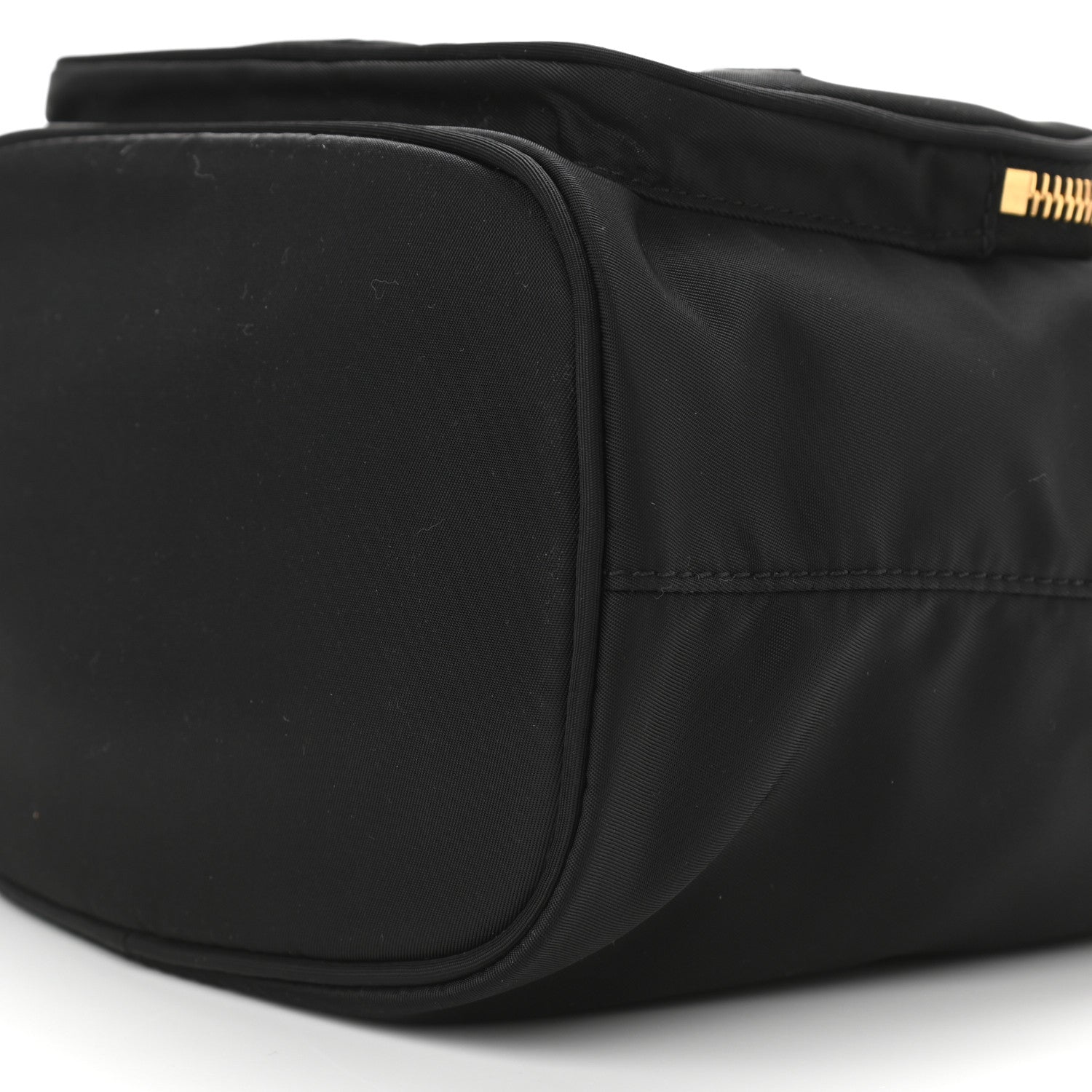 Prada Saffiano Tessuto Nylon Mini Bucket Crossbody Bag Black 10 of 10