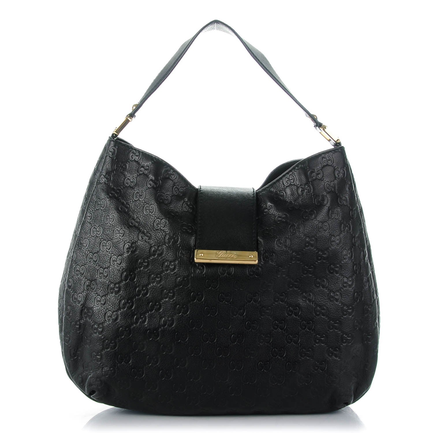 Gucci Guccissima Large New Ladies Web Hobo Black 1 of 8